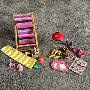 American Girl Doll / Our Generation / 18” doll - Beach set and BBQ set